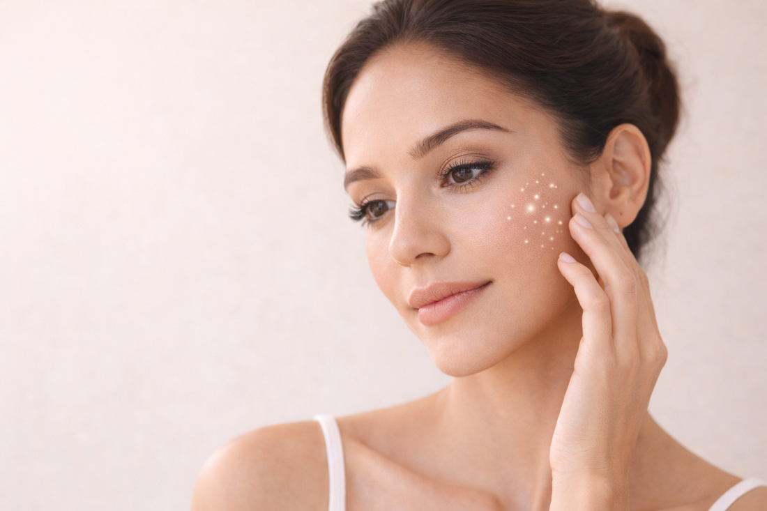 peau du visage avec légère sensation de picotement après un soin stimulation cutanée et micro circulation bellasteria