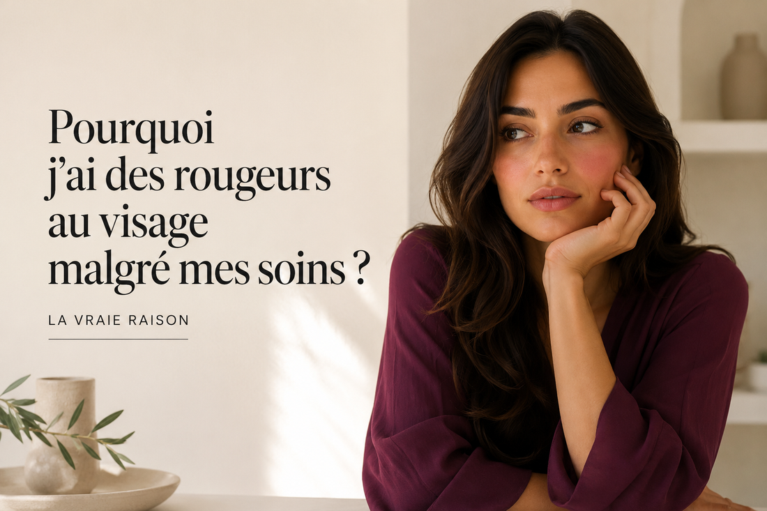Femme brune observant des rougeurs sur son visage malgré une routine de soins, illustration de la persistance des rougeurs cutanées et de leurs véritables causes.