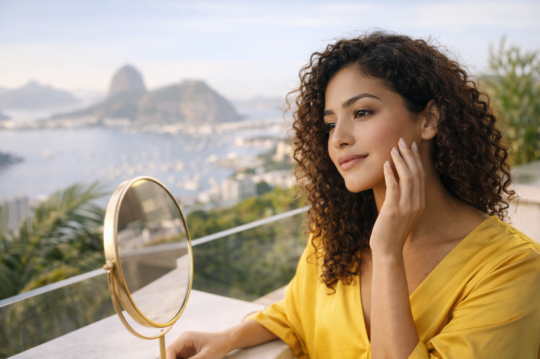 femme regardant sa peau dans un miroir comprendre frequence soins visage amelioration peau