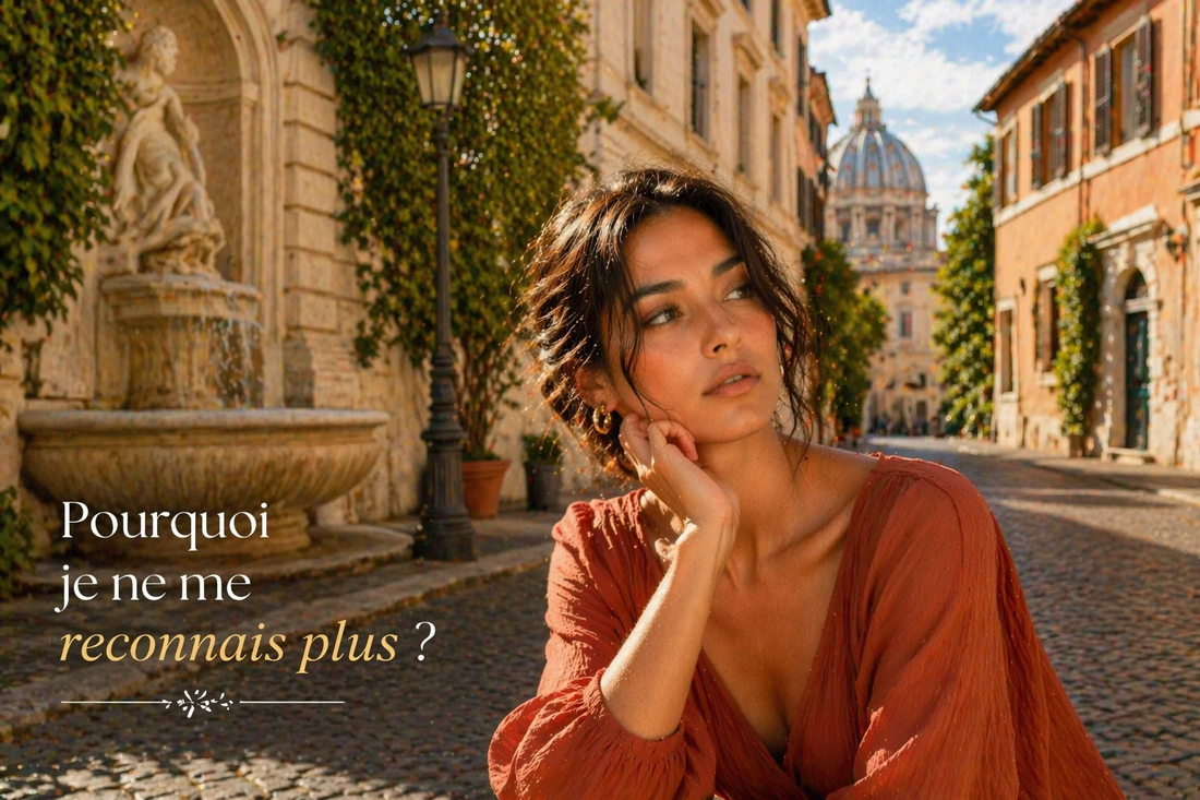 femme visage introspectif lumière naturelle rue italienne peau changement perception identité visage