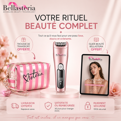 Offre Bella Velvet Touch 3 en 1 Bellasteria avec trousse de transport et guide Routine Beauté sur mesure offerts
